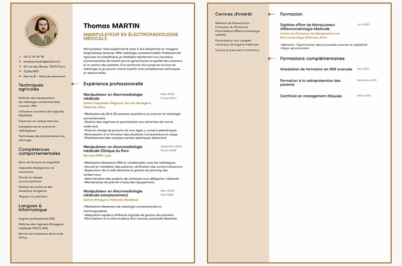 exemple de CV de manipulateur radio